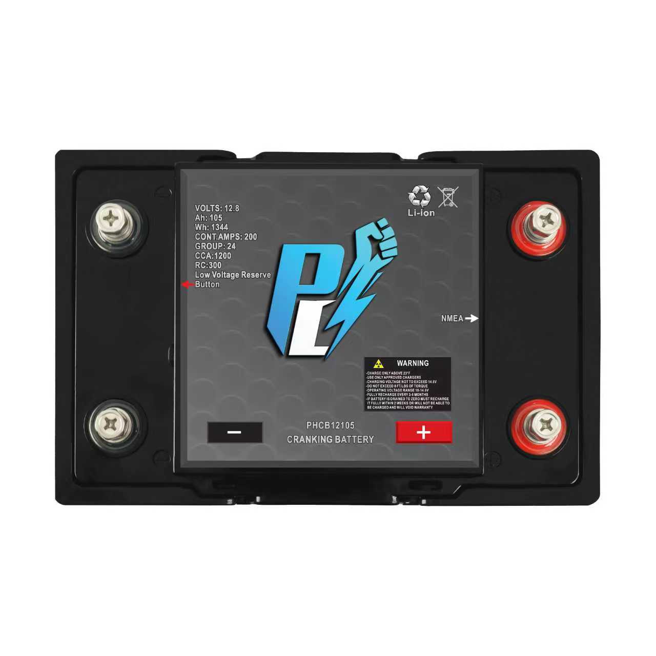 PowerHouse Lithium 12V 105Ah Cranking Battery with Emergency Start - Dual Purpose