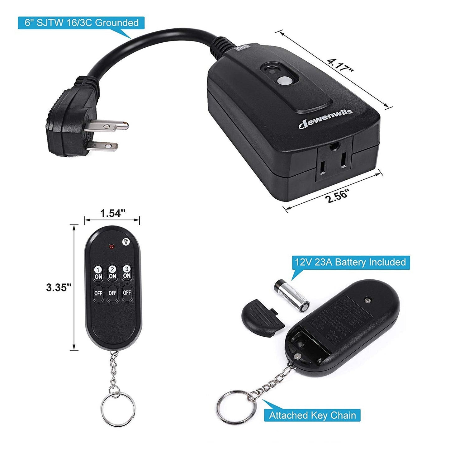 DEWENWILS Outdoor Indoor Wireless Remote Control Outlet Kit