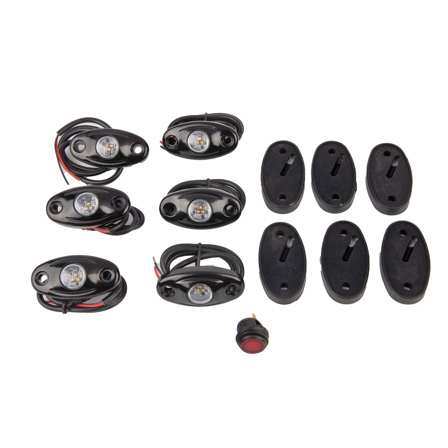 6 Pack High Intensity LED Oval Courtesy Light / Rock Light Kits