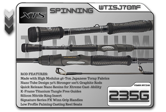 WTISJ70MF   7'0" Medium Fast Spinning Rod  **TITANIUM SERIES**