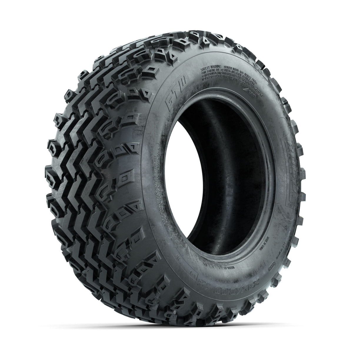 23x10.00-12 GTW Rogue All Terrain Tire & 12″ Spoke Glossy Black Steel Wheel (2:5 Offset)