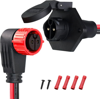 Trolling Motor Plug,12V/24V/26V/48V Trolling Motor Plug and Receptacle for Minn Kota Marine Boat,8 Gauge 2-Wire Quick Connect,Male&Female,Waterproof