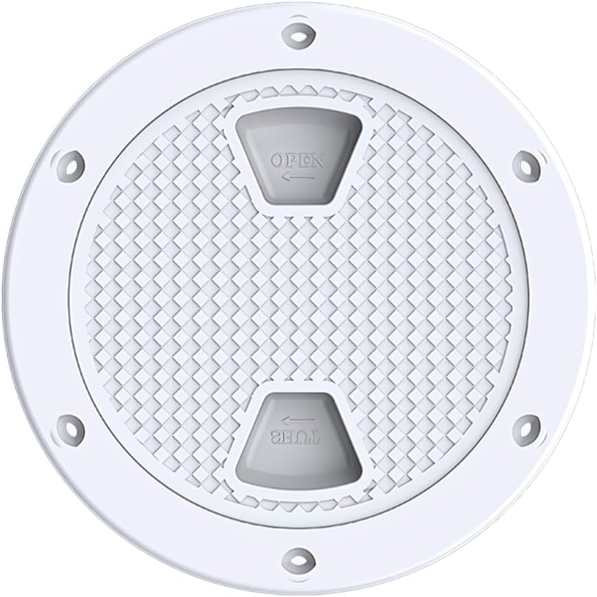 SEAFLO 4" - 8" White Circular Non Slip Inspection Hatch w/Detachable Cover