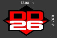 DD26 Fishing Carpet Decal 12" x 8"