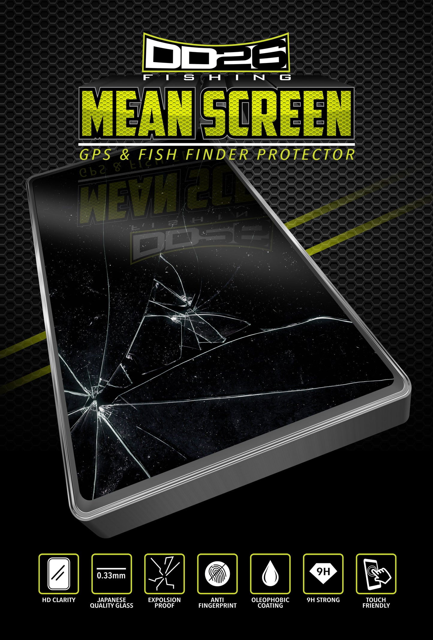 40% OFF!  DD26 Fishing Mean Screen Anti Glare tempered glass that fits the Humminbird Helix 10 all Gens & Helix 9 Gen 1 & 2