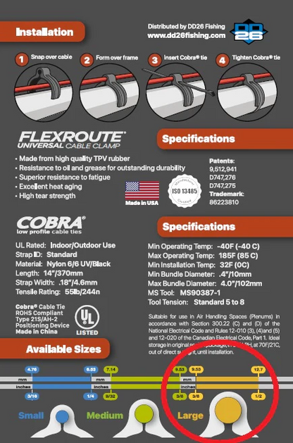 DD26 Fishing FLEXROUTE CABLE CLAMP KIT